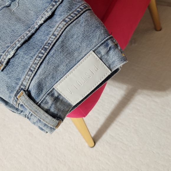 PISTOLA Blue High Rise Distressed Jeans - Picture 7 of 15